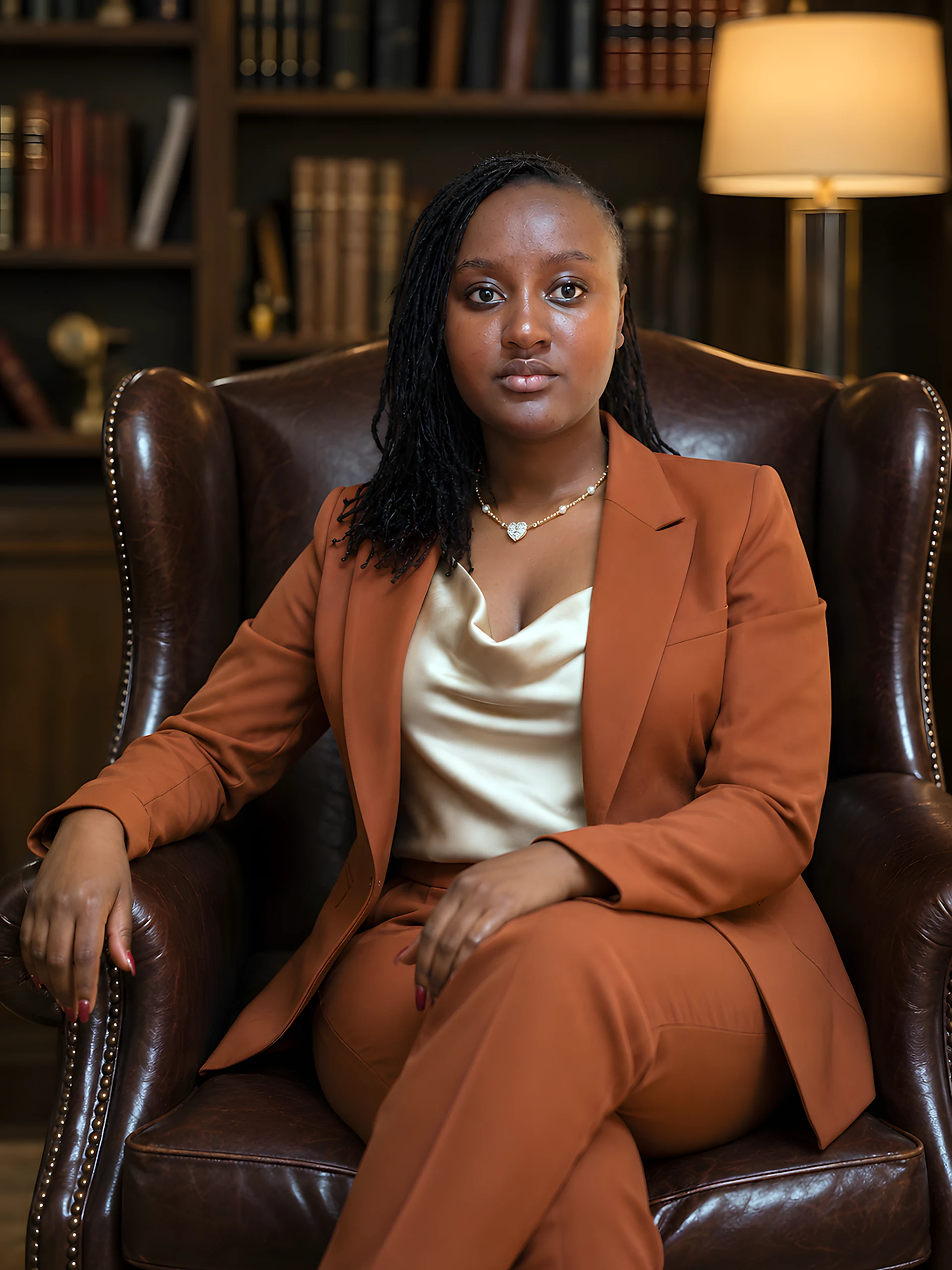 Faith Kerubo Ong’anyo at work in her office