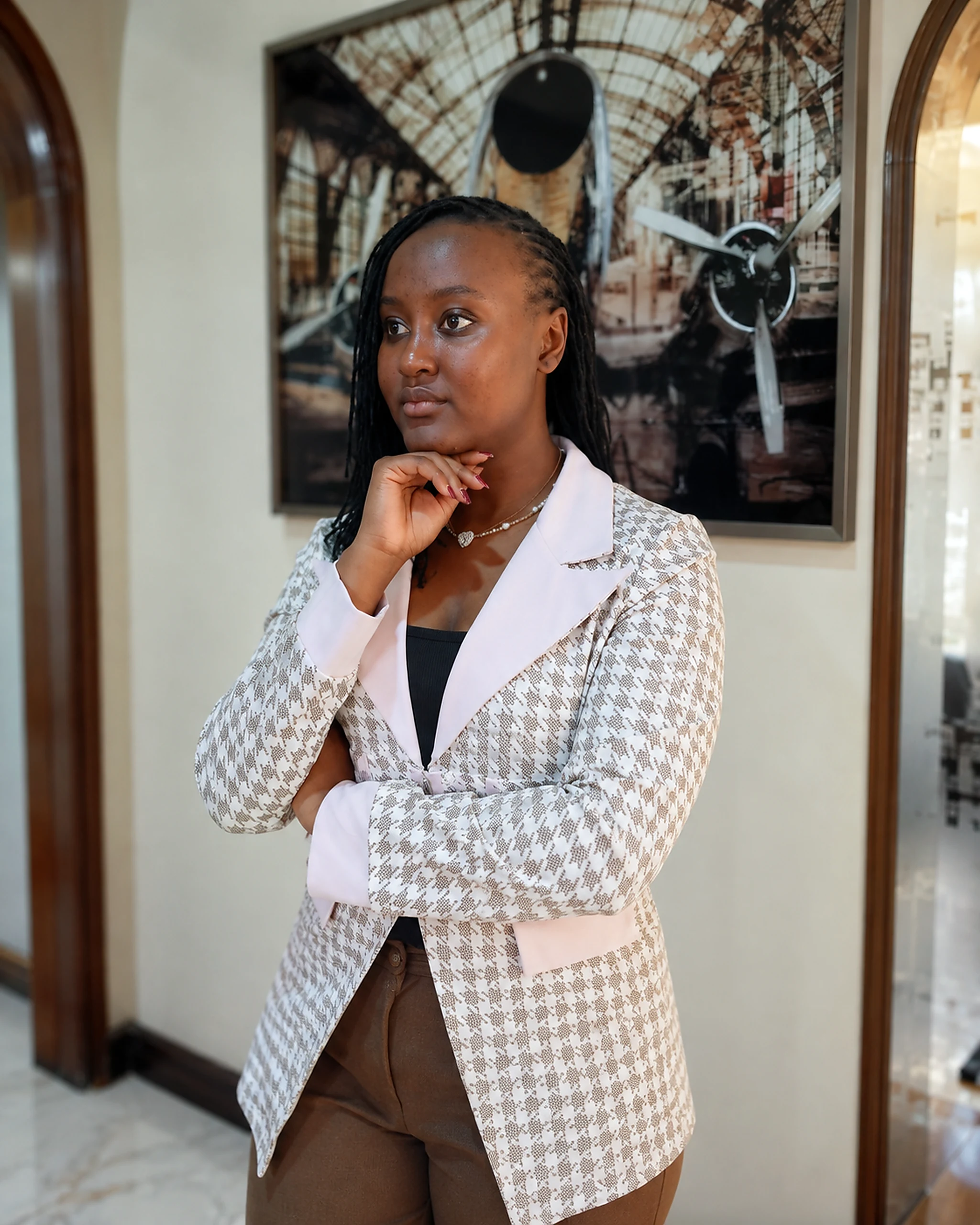 Faith Kerubo Ong’anyo seated in a library setting